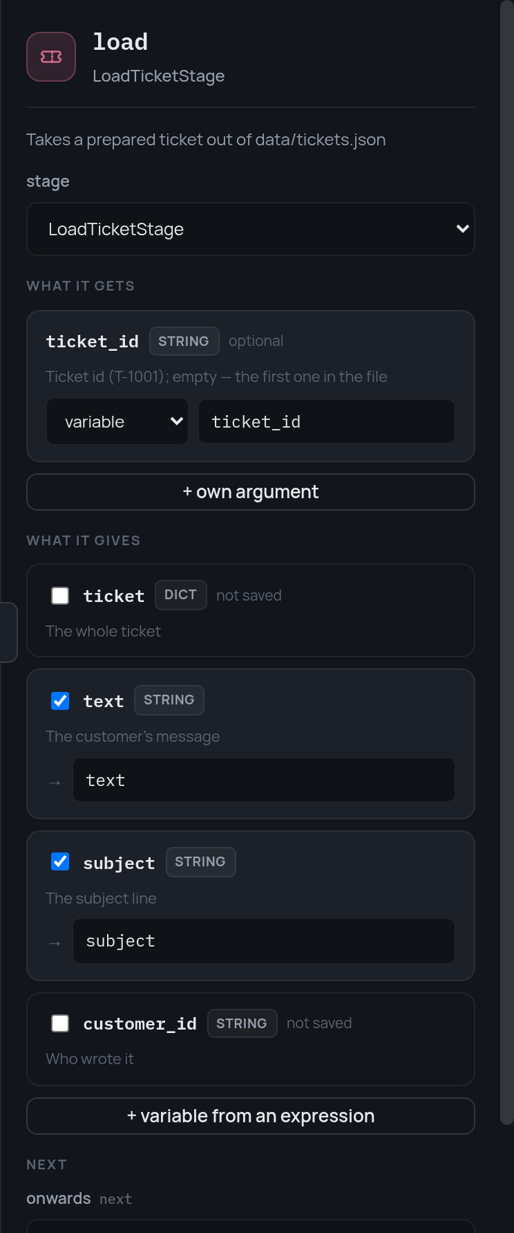 The same node in the inspector