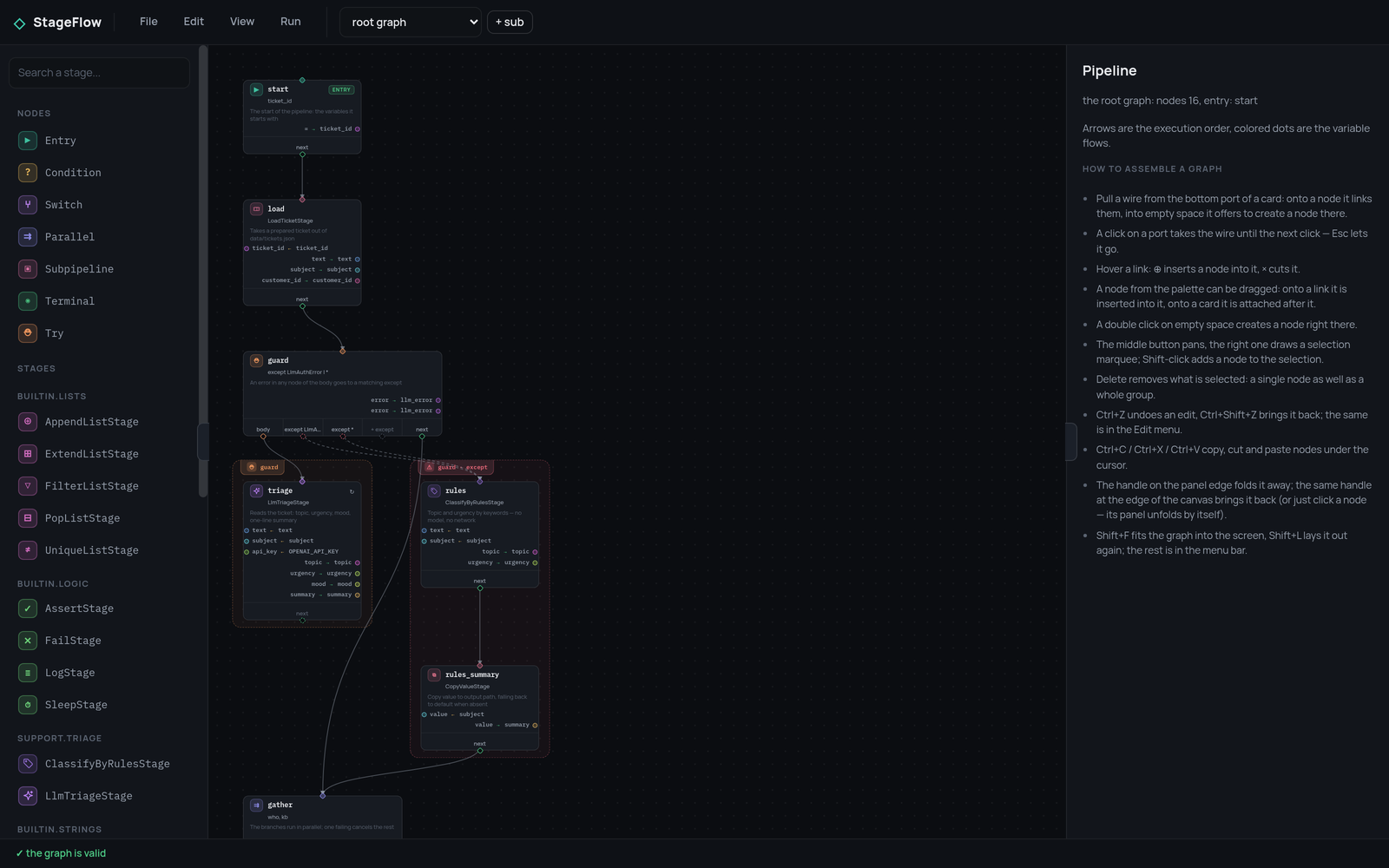 The finished bot in the editor